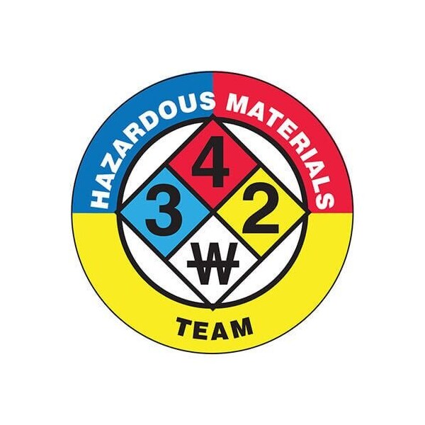 Accuform Signs LHTL645 Emergency Response Reflective Hard Hat/Helmet Sticker, Legend "Safety Officer" With Graphic, 2-1/4" Diameter, Blue/Black On White